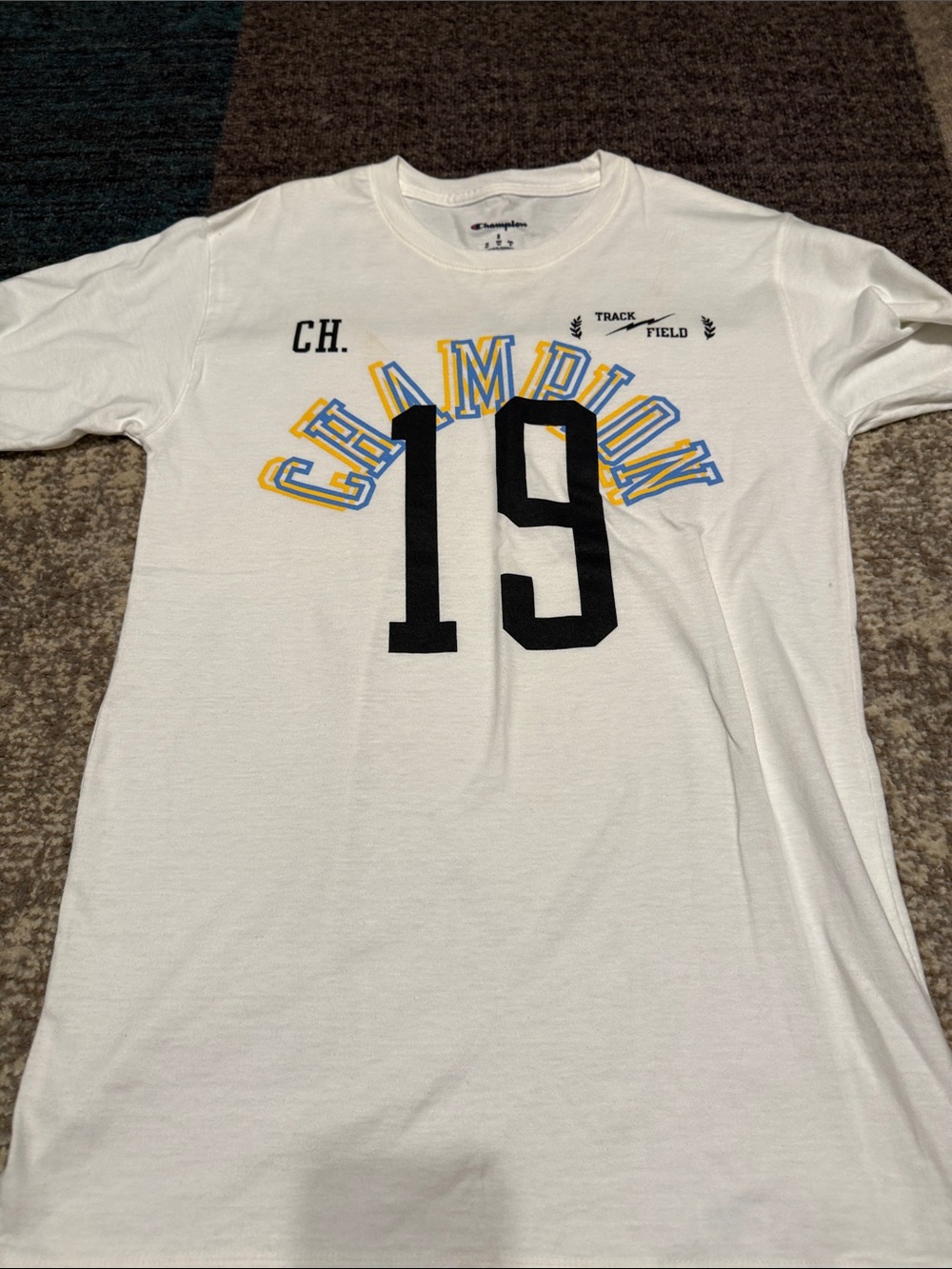 Champion White Graphic '19 Short Sleeve Tee